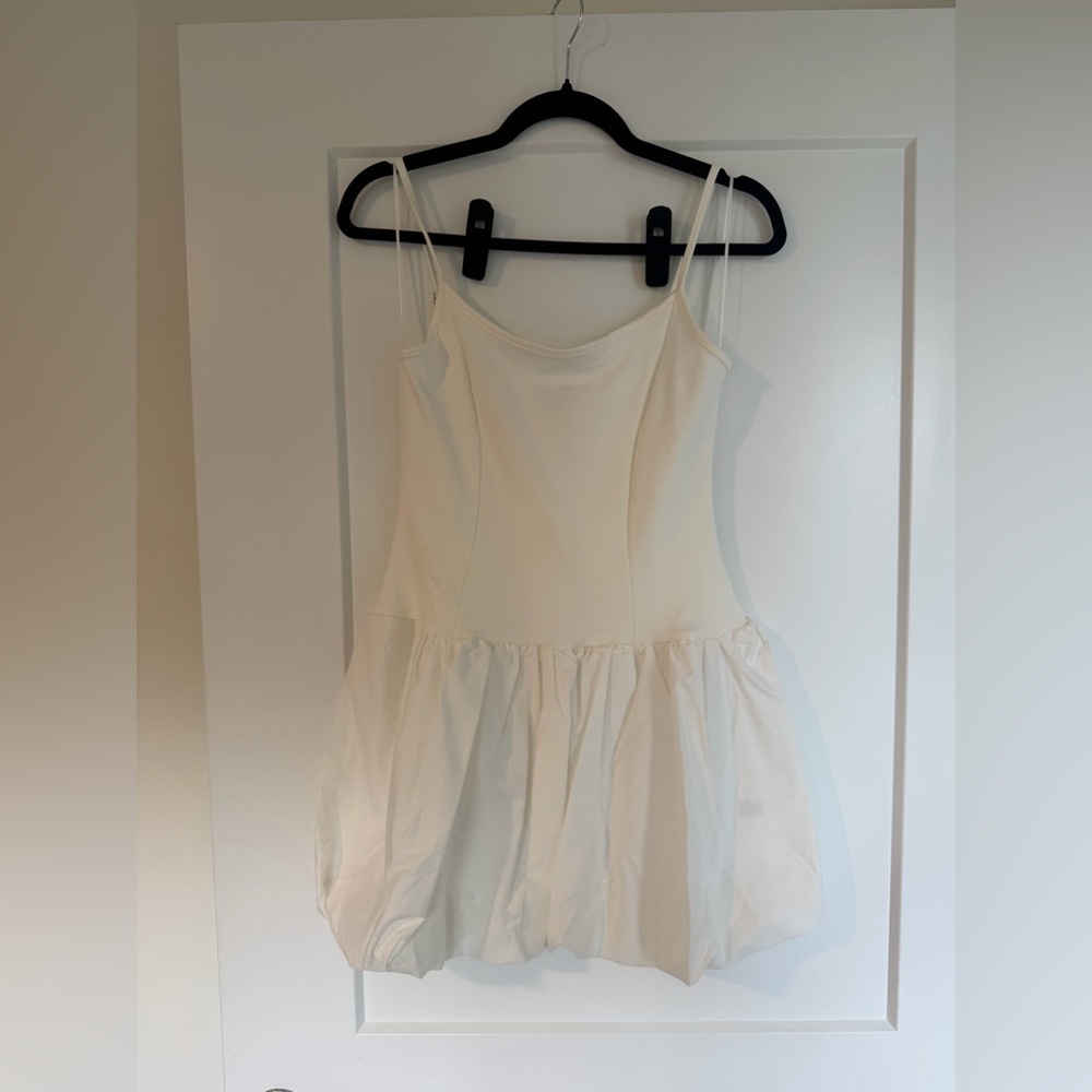 White bubble mini dress